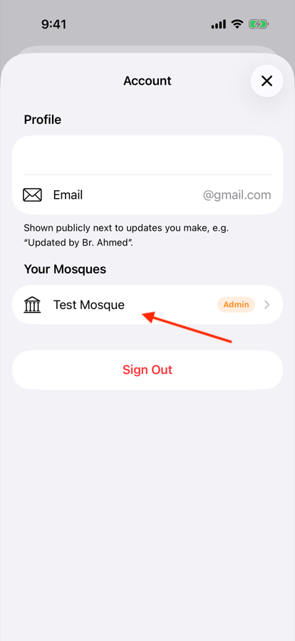 Your mosques list