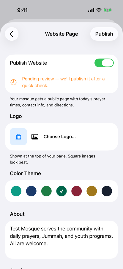 Pending review status